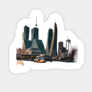 Future City Skyline Sticker